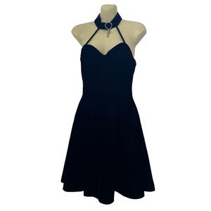 Vintage Steppin' Out Cocktail Dress Velvet Rhinestone Choker Fit n Flare Size 5